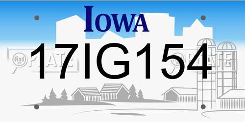 17IG154 Iowa License Plate
