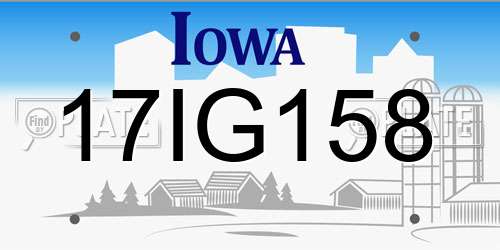 17IG158 Iowa License Plate