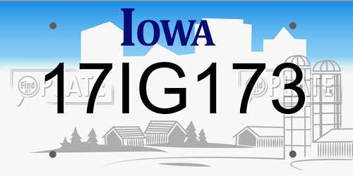 17IG173 Iowa License Plate