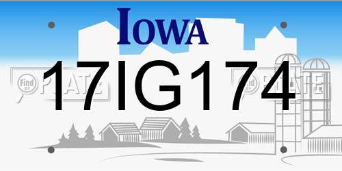 17IG174 Iowa License Plate