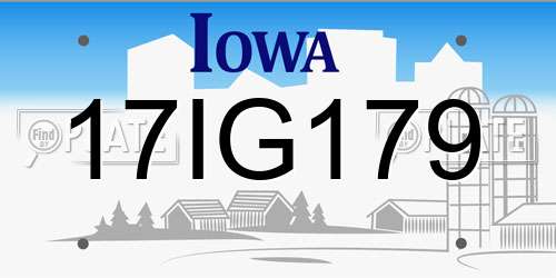 17IG179 Iowa License Plate