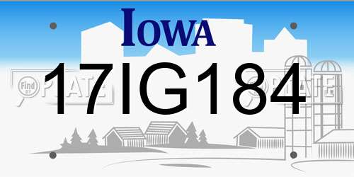 17IG184 Iowa License Plate