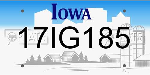 17IG185 Iowa License Plate