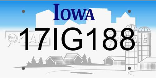 17IG188 Iowa License Plate