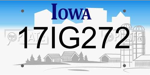 17IG272 Iowa License Plate