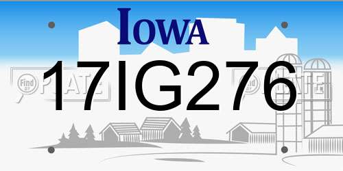 17IG276 Iowa License Plate