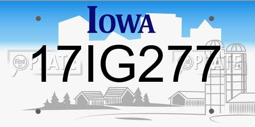 17IG277 Iowa License Plate