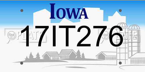 17IT276 Iowa License Plate