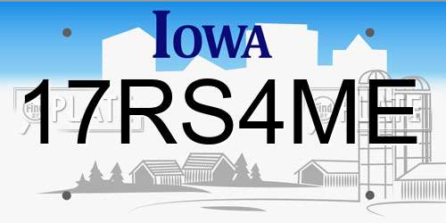 17RS4ME Iowa License Plate