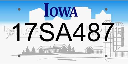 17SA487 Iowa License Plate