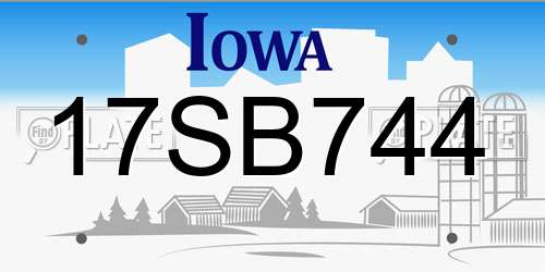 17SB744 Iowa License Plate