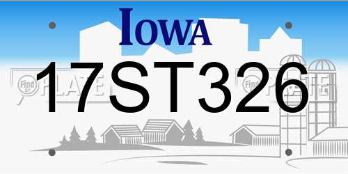 17ST326 Iowa License Plate