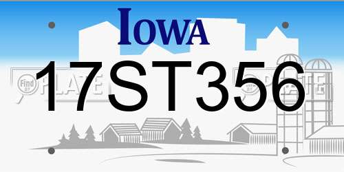 17ST356 Iowa License Plate