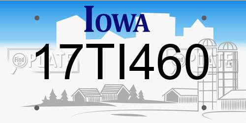 17TI460 Iowa License Plate