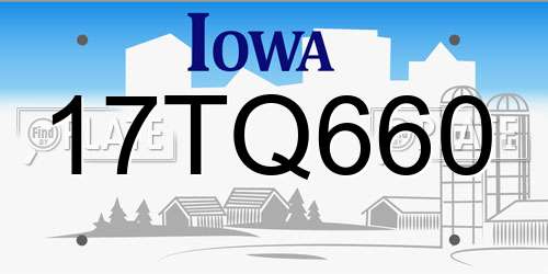 17TQ660 Iowa License Plate