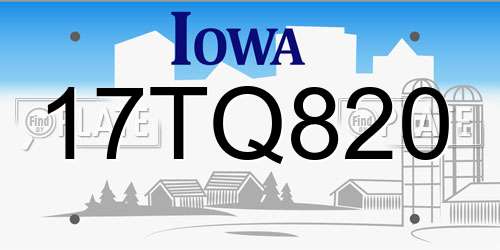 17TQ820 Iowa License Plate