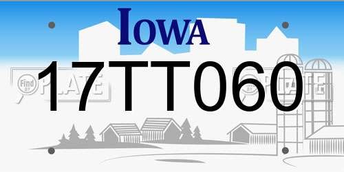 17TT060 Iowa License Plate