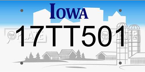 17TT501 Iowa License Plate