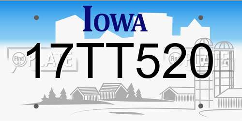 17TT520 Iowa License Plate