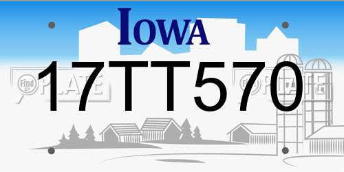 17TT570 Iowa License Plate