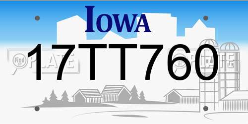 17TT760 Iowa License Plate