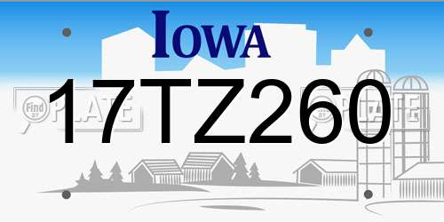 17TZ260 Iowa License Plate