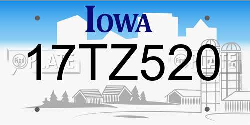 17TZ520 Iowa License Plate