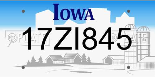 17ZI845 Iowa License Plate