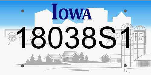 18038S1 Iowa License Plate