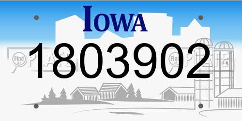 1803902 Iowa License Plate