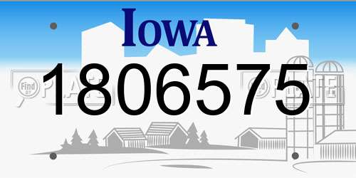 1806575 Iowa License Plate