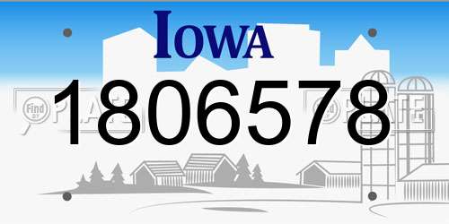 1806578 Iowa License Plate
