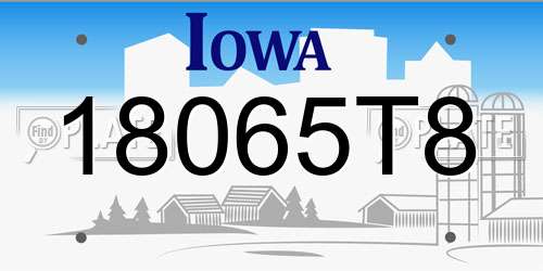 18065T8 Iowa License Plate