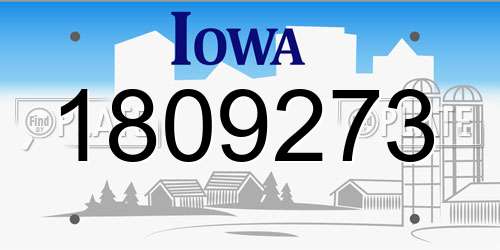 1809273 Iowa License Plate