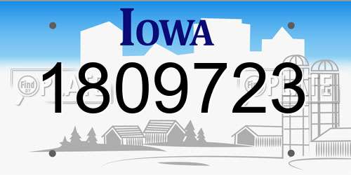 1809723 Iowa License Plate