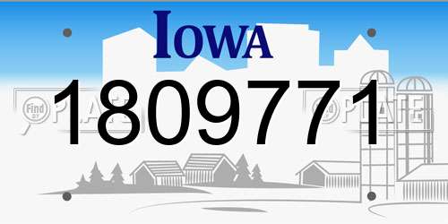 1809771 Iowa License Plate