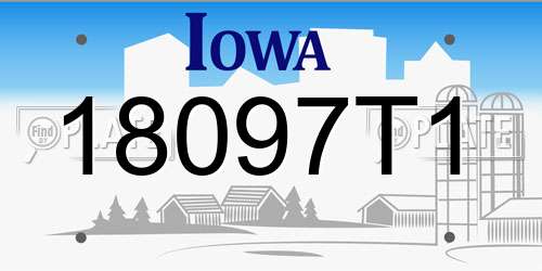 18097T1 Iowa License Plate