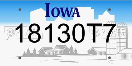 18130T7 Iowa License Plate