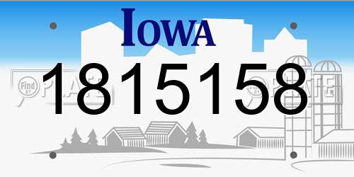 1815158 Iowa License Plate