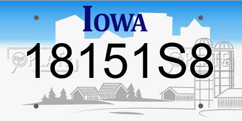 18151S8 Iowa License Plate
