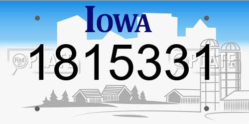 1815331 Iowa License Plate
