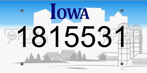 1815531 Iowa License Plate