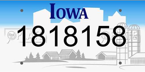 1818158 Iowa License Plate