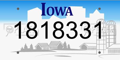 1818331 Iowa License Plate