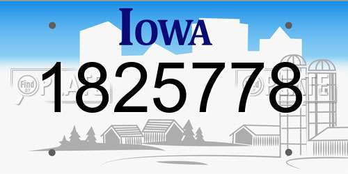 1825778 Iowa License Plate