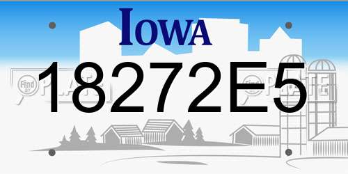 18272E5 Iowa License Plate