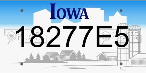 18277E5 Iowa License Plate