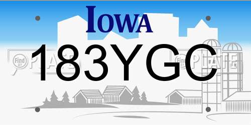 183YGC Iowa License Plate