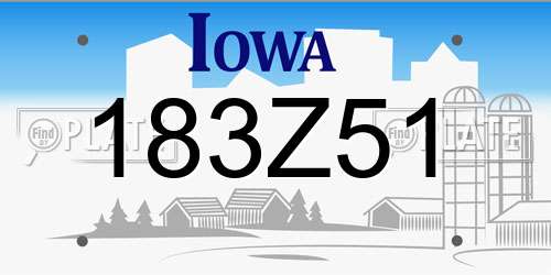 183Z51 Iowa License Plate