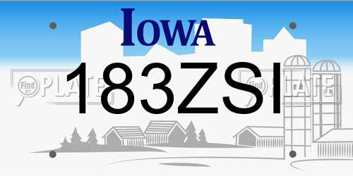 183ZSI Iowa License Plate